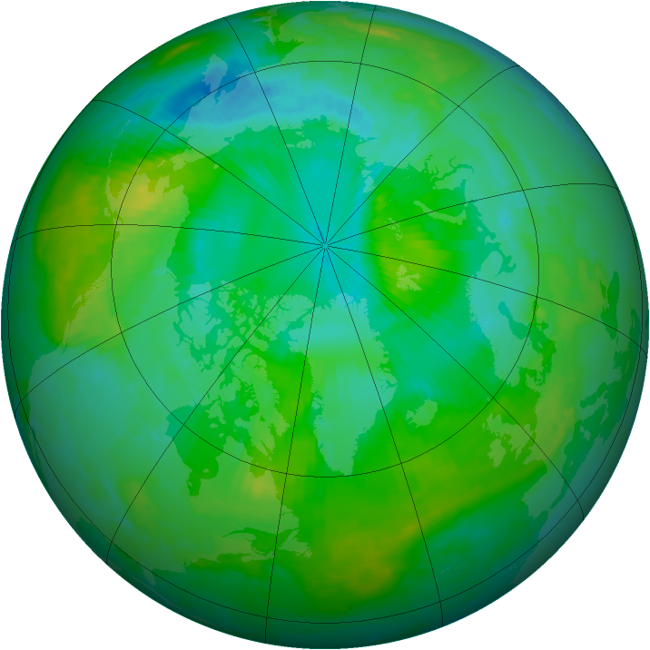 Arctic ozone map for 28 July 2000